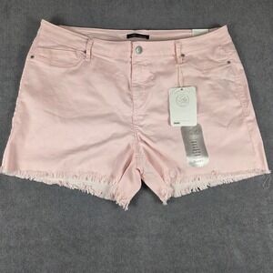 A3 Denim Shorts Womens 24W Pink New Frayed Raw Hem High Rise Stretch Cotton